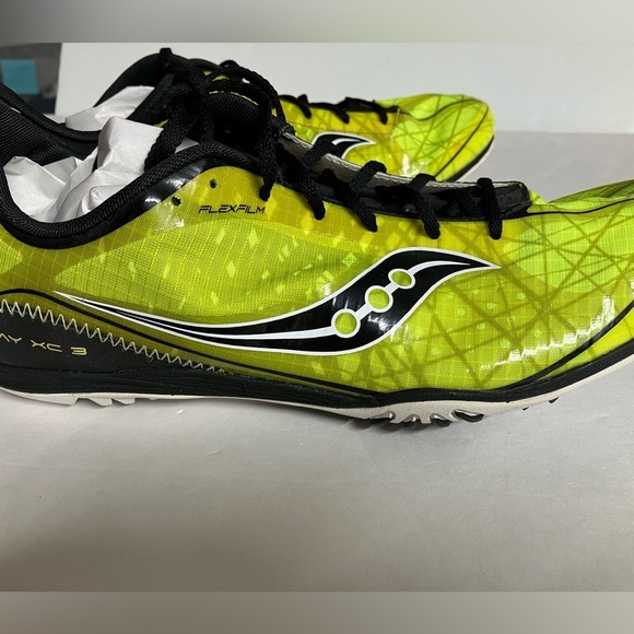 Saucony Men’s Shay XC3 Spike Running Shoe/Cleats, Size 11.5, Neon Green/Black main image 7